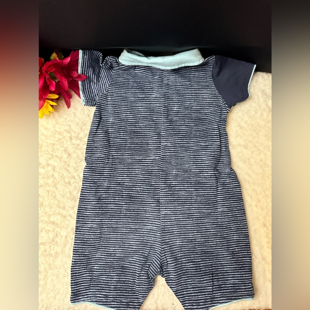 Macy’s First Impressions 18M Striped Elephant 🐘 One-piece Shorts - Picture 2 of 5